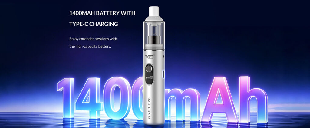 yocan orbit 2 built-in 1400mah rechargeable battery