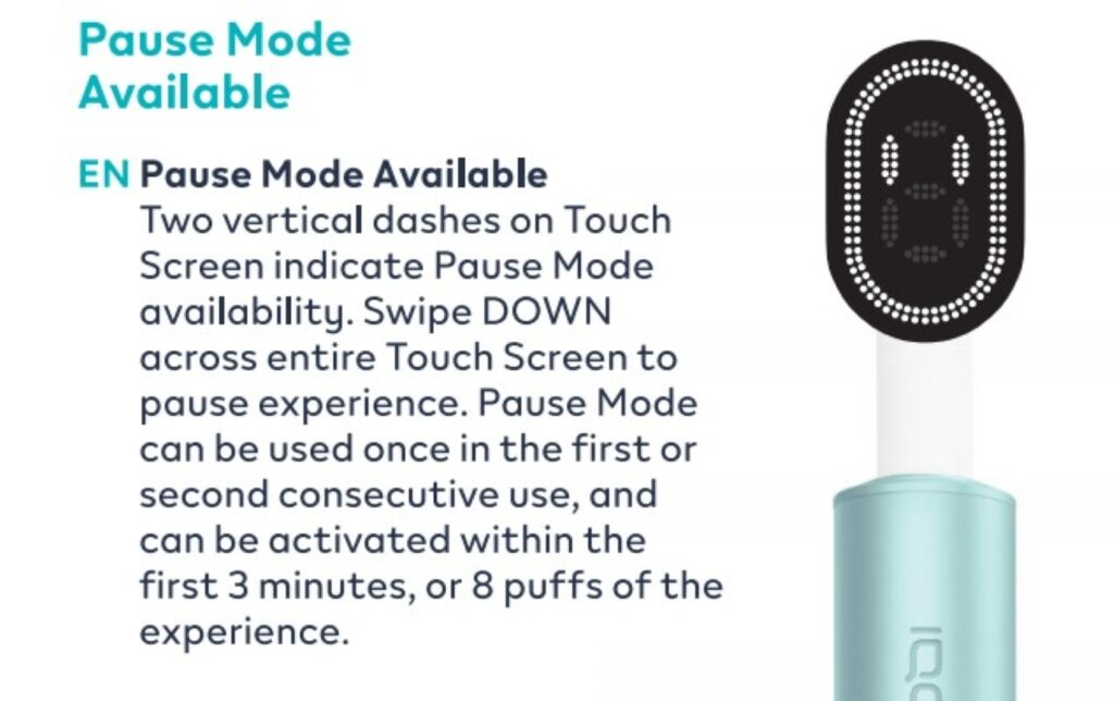 how to use iqos iluma i pause mode