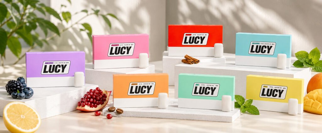 lucy nicotine gum flavors & strengths