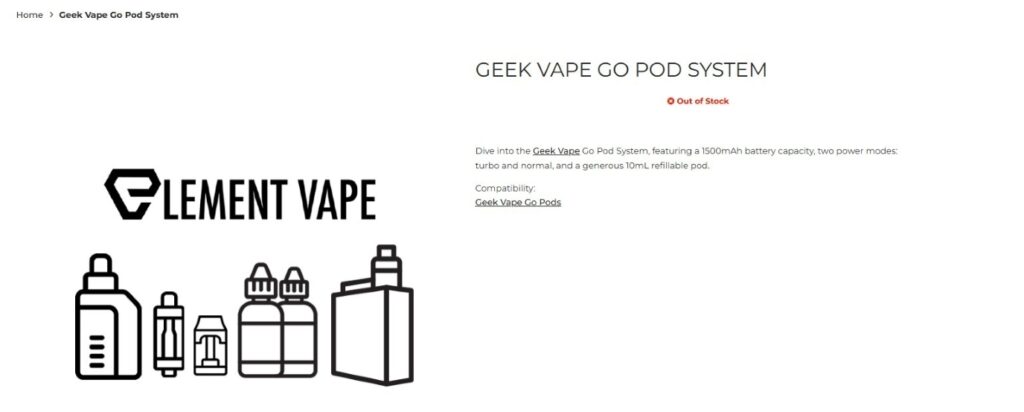 geekvape go elementvape page