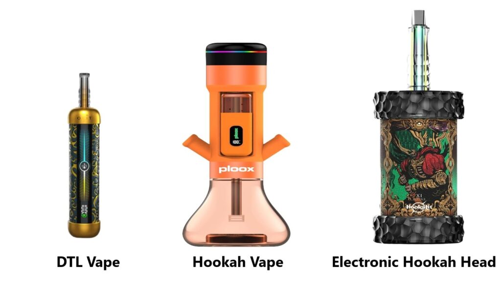 3 categories of portable hookah vapes