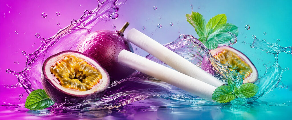 tobacco stick with passion fruit & menthol flavors