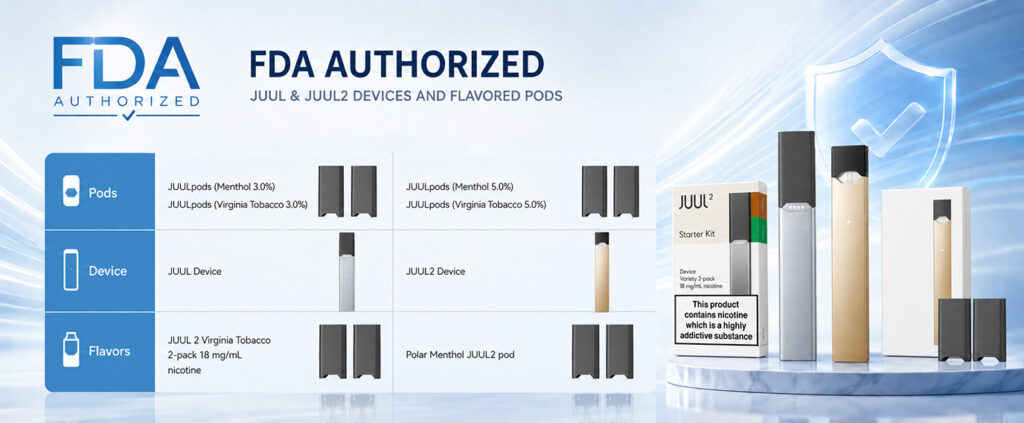 juul vape & juul2 vape authorized by fda