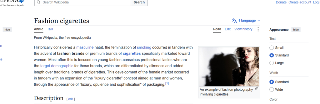 fashion cigarettes for women