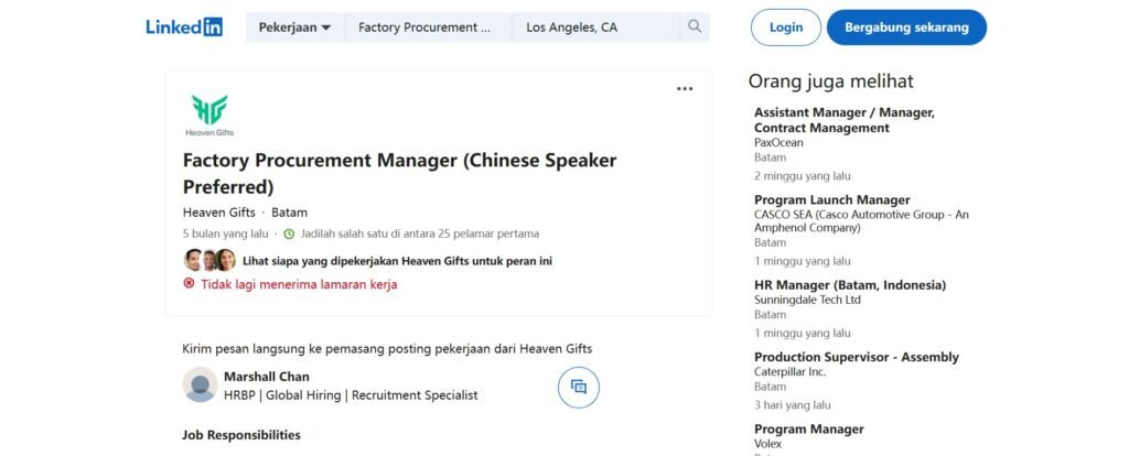 recruitment in indonesia from heaven's gift