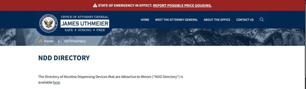 florida ndd vape blacklist