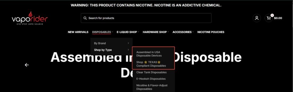 texas compliant vapes by vaporider
