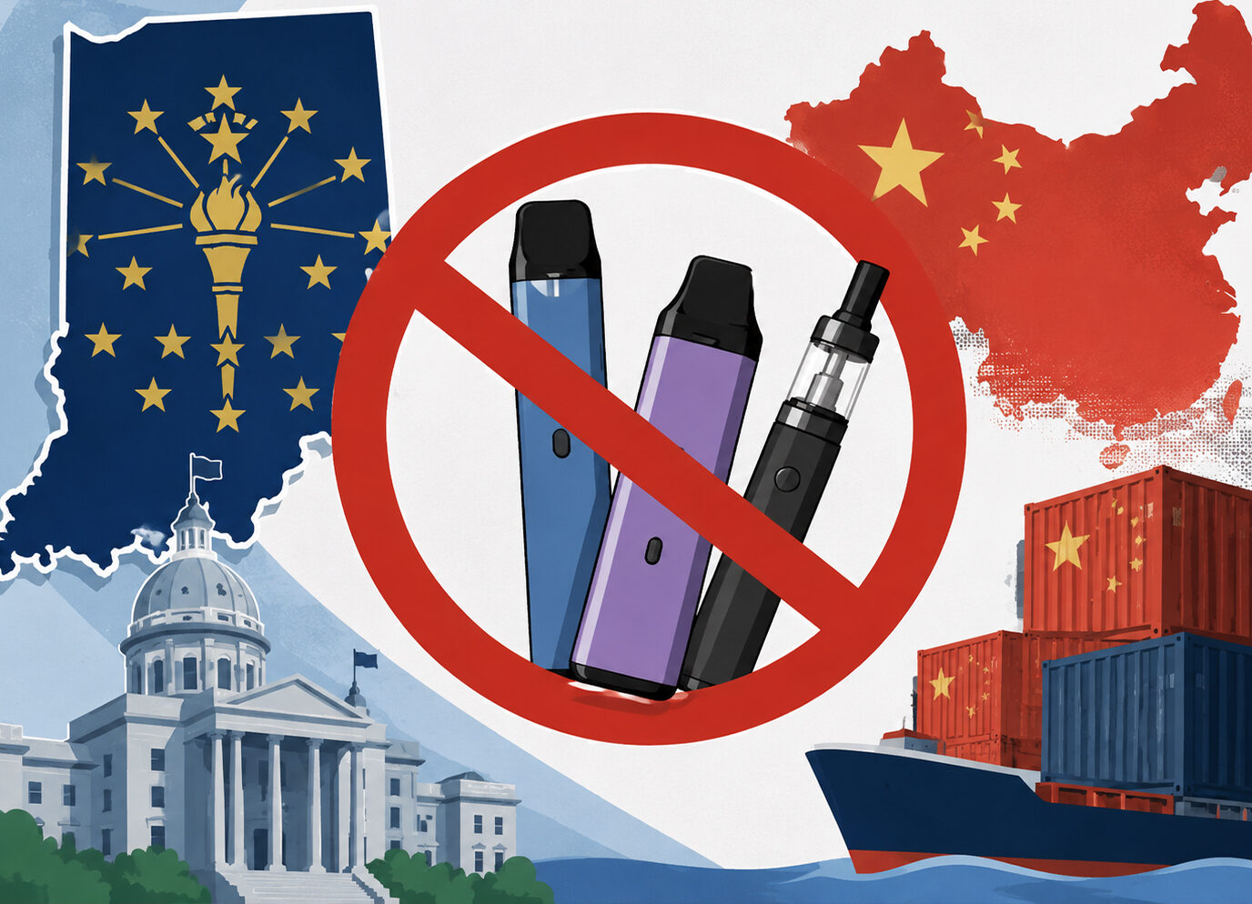 Indiana Vape Ban Takes Effect, Targeting Made-in-China Vape